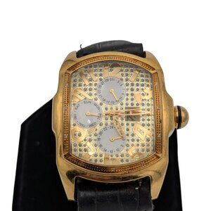 Techno Com by KC Mens Watch Chronograph Dial Bubble Needs Battery Damaged Strap
